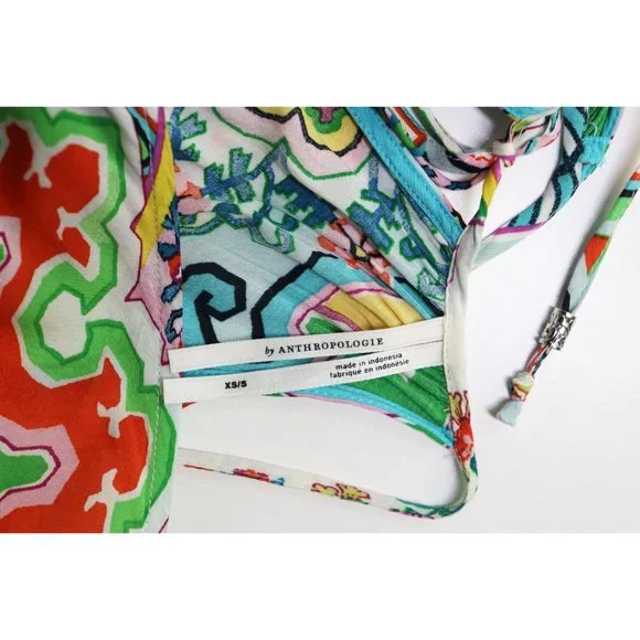 Anthropologie Ella Halter Maxi Dress Tunic Sleeveless Handkerchief Hem XS Small - Picture 5 of 9